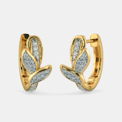 The Liana Leaf Huggie Earrings - thumb 1