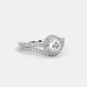 The Illusia Twisted Halo Solitiare Ring - thumb 3