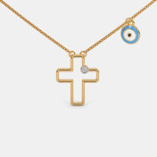 The Cross And Evil Eye Kids Necklace - thumb 3