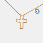 The Cross And Evil Eye Kids Necklace - thumb 1