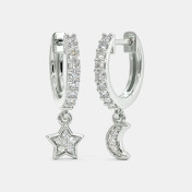 The Libby Star Moon Hoop Earrings - thumb 1