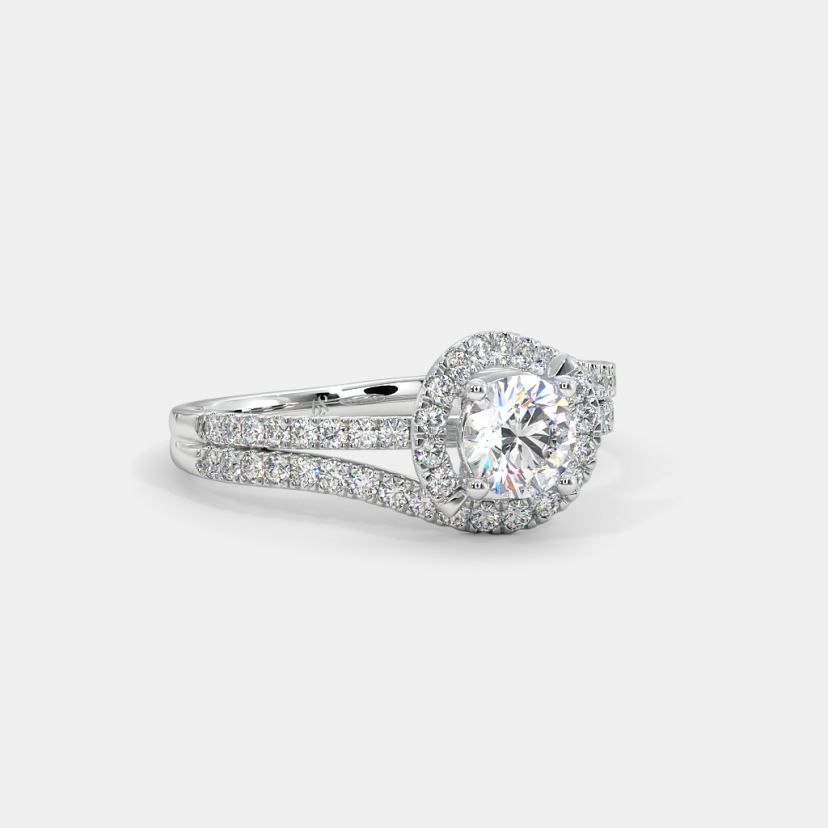 The Illusia Twisted Halo Solitiare Ring - image 3