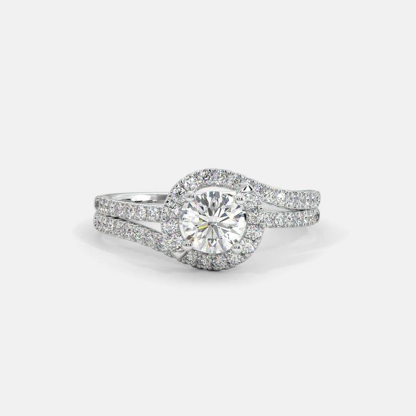 The Illusia Twisted Halo Solitiare Ring - image 4