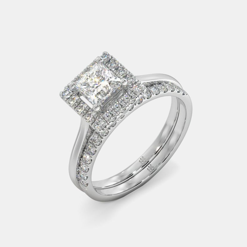 The Senna Halo Bridal Ring Set - image 1