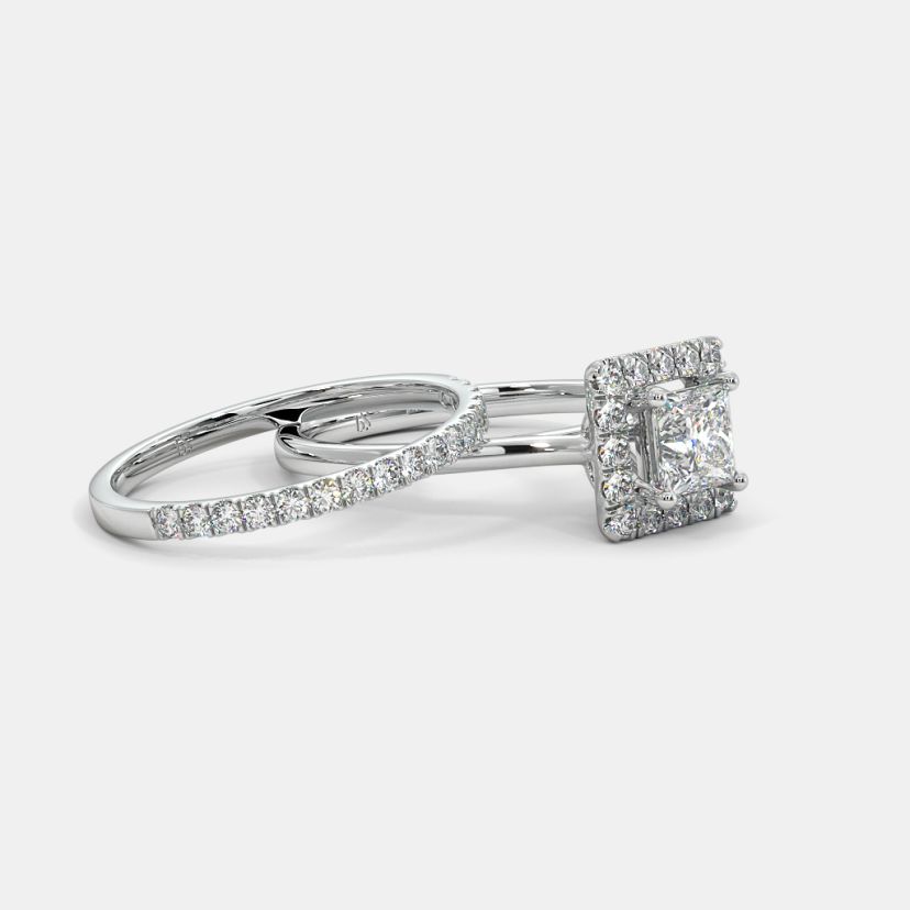 The Senna Halo Bridal Ring Set - image 5
