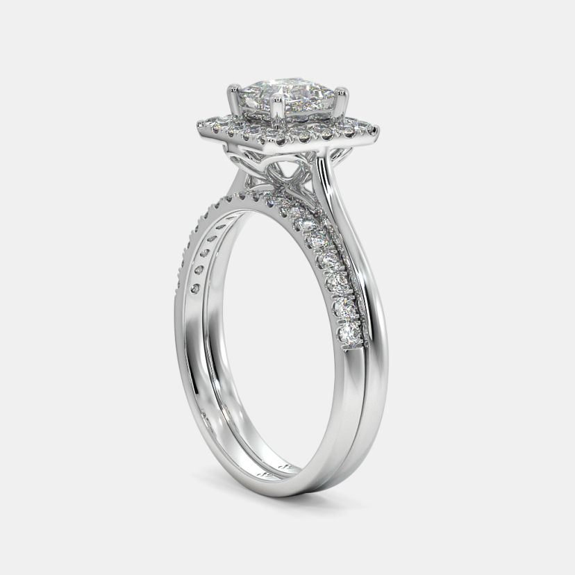 The Senna Halo Bridal Ring Set - image 7