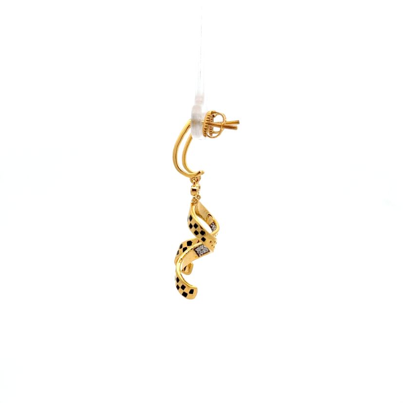 The Chessboard Dangle Hoop Earrings - image 4