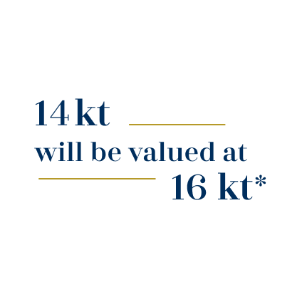 14Kt* will be valued at 16Kt
