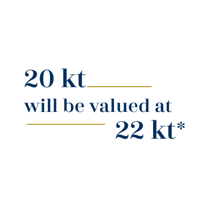 20Kt* will be valued at 22Kt